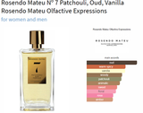 Rosendo Mateu Nº 7 Patchouli, Oud, Vanilla Rosendo Mateu Olfactive Expressions for women and men - AmaruParis Fragrance Sample