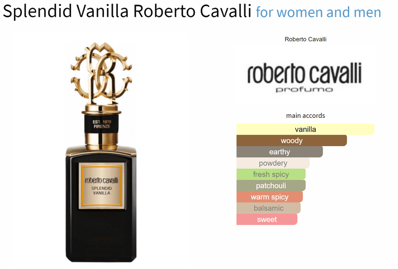 Splendid Vanilla Roberto Cavalli for women and men - AmaruParis Fragrance Sample