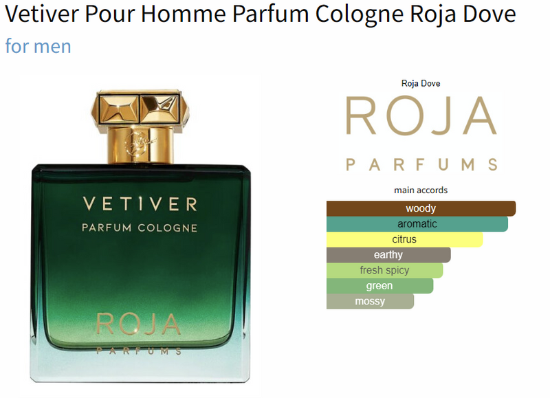 Vetiver Pour Homme Parfum Cologne Roja Dove pour homme