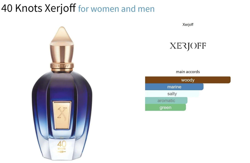 40 Knots Xerjoff for women and men Decant Fragrance Samples - ParfumAmaruParis