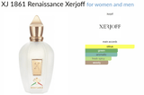 XJ 1861 Renaissance Xerjoff for women and men - AmaruParis Fragrance Sample