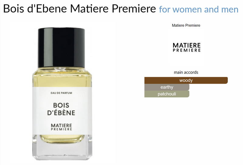 Bois d'Ebene Matiere Premiere for women and men Decant Samples