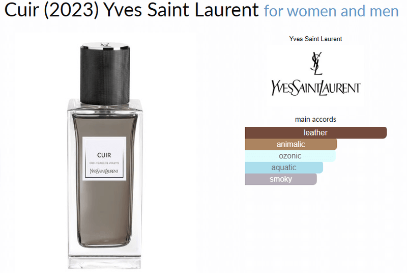 Cuir (2023) Yves Saint Laurent for women and men - AmaruParis Fragrance Sample