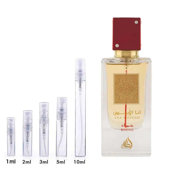 Ana Abiyedh Rouge Lattafa Perfumes for women and men Decant Fragrance Samples - ParfumAmaruParis