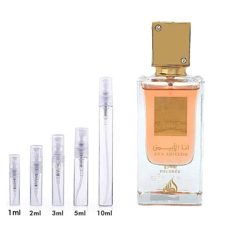 Ana Abyedh Poudrée Lattafa Perfumes for women Decant Fragrance Samples - ParfumAmaruParis