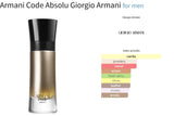 Armani Code Absolu Giorgio Armani for men Decant Fragrance Samples - ParfumAmaruParis