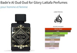 Bade'e Al Oud Oud for Glory Lattafa Perfumes for women and men Decant Fragrance Samples - ParfumAmaruParis