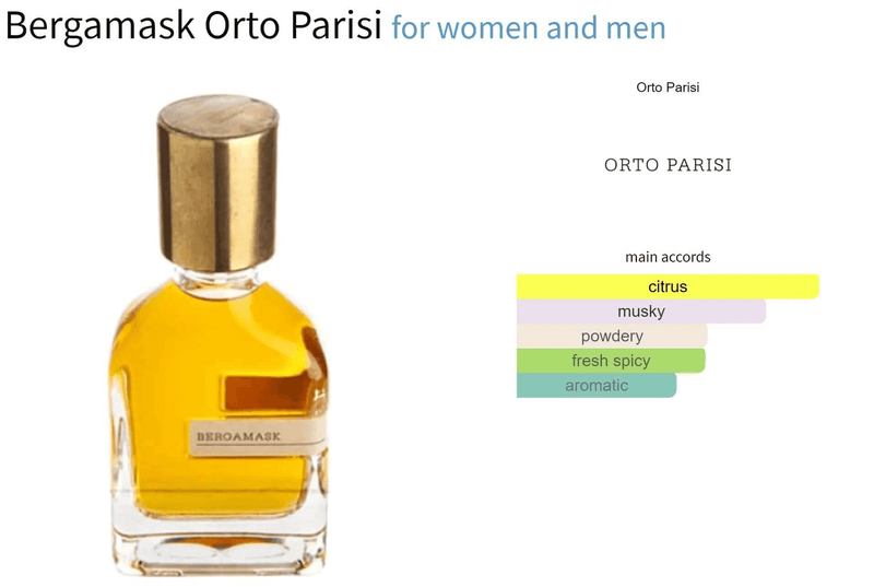 Bergamask Orto Parisi for women and men Decant Fragrance Samples - ParfumAmaruParis