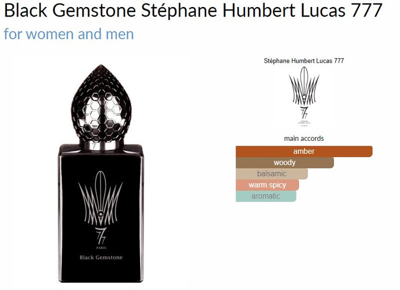 Black Gemstone Stéphane Humbert Lucas 777 for women and men - ParfumAmaruParis