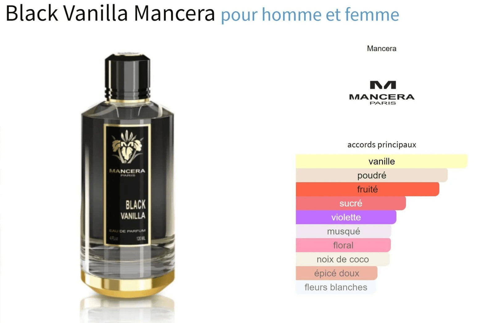 Mancera Black top Vanilla