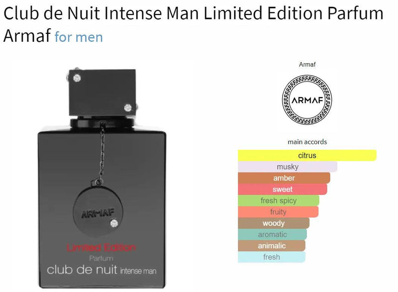 Club de Nuit Intense Man Limited Edition Parfum Armaf for men Decant Fragrance Samples - ParfumAmaruParis