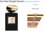 Cuir Noir Giorgio Armani for women and men Decant Samples - ParfumAmaruParis