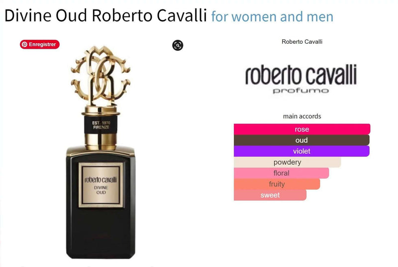 Divine Oud Roberto Cavalli for women and men Decant Fragrance Samples - ParfumAmaruParis