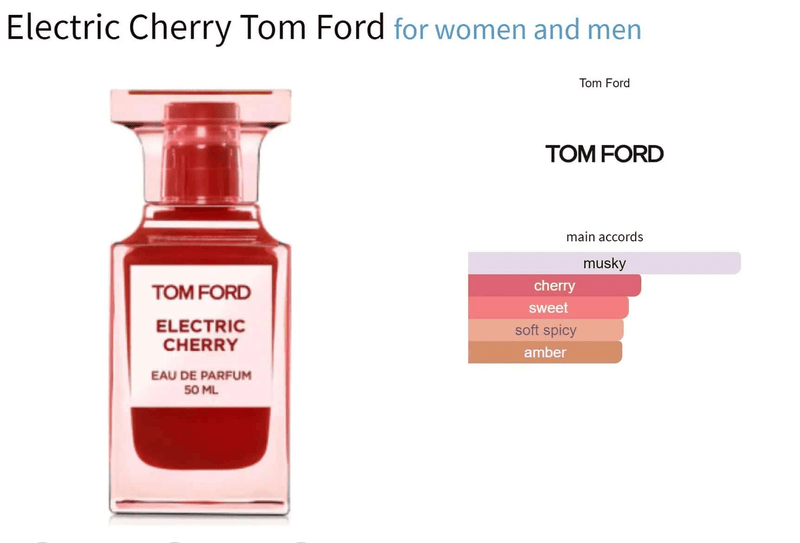 Electric Cherry Tom Ford for women and men Decant Fragrance Samples - ParfumAmaruParis