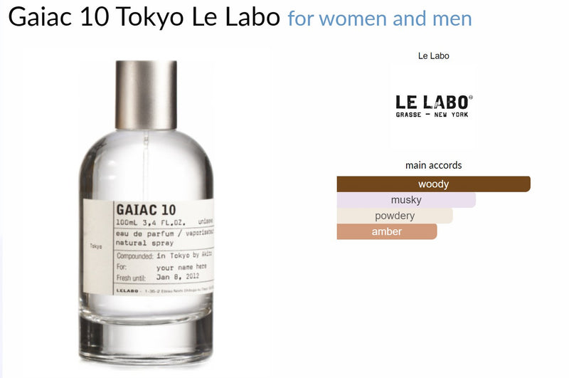 Gaiac 10 Tokyo Le Labo for women and men - ParfumAmaruParis