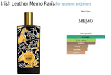 Irish Leather Memo Paris for women and men Decant Fragrance Samples - ParfumAmaruParis