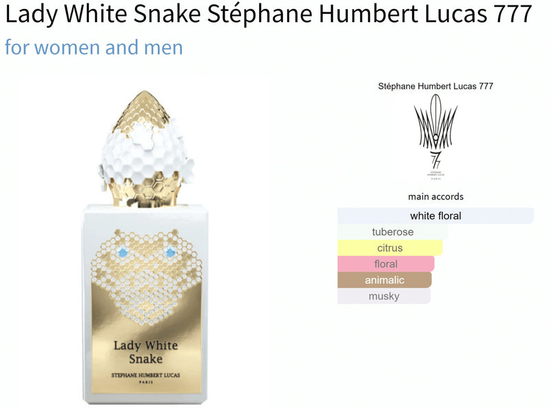 Lady White Snake Stéphane Humbert Lucas 777 for women and men - ParfumAmaruParis