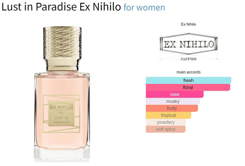 Lust in Paradise Ex Nihilo for women Decant Fragrance Samples - ParfumAmaruParis