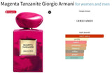 Magenta Tanzanite Giorgio Armani for women and men Decant Fragrance Samples - ParfumAmaruParis