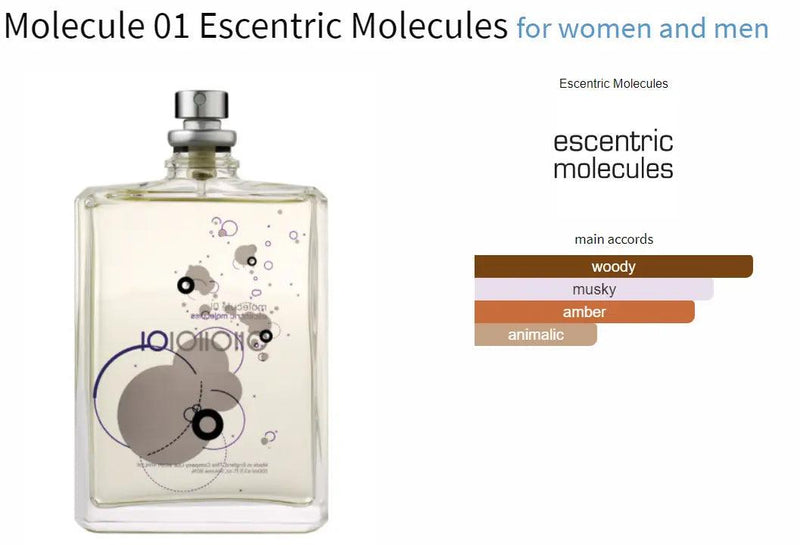 Molecule 01 Escentric Molecules for women and men Decant Fragrance Samples - ParfumAmaruParis