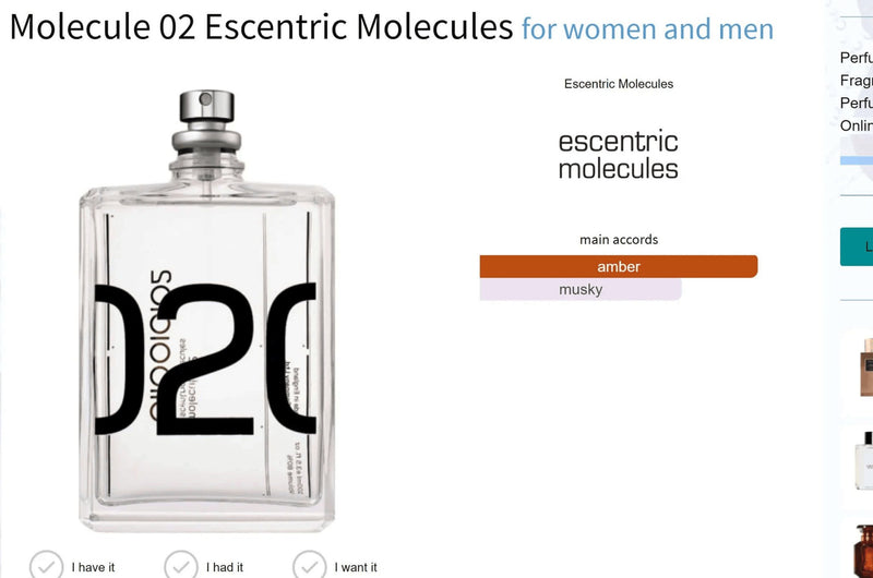 Molecule 02 Escentric Molecules for women and men Decant Fragrance Samples - ParfumAmaruParis