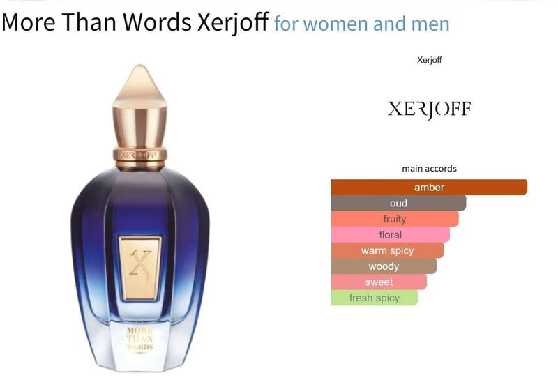 More Than Words Xerjoff for women and men Decant Fragrance Samples - ParfumAmaruParis