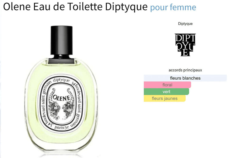 Olene Eau de Toilette Diptyque for women Decant Fragrance Samples - ParfumAmaruParis