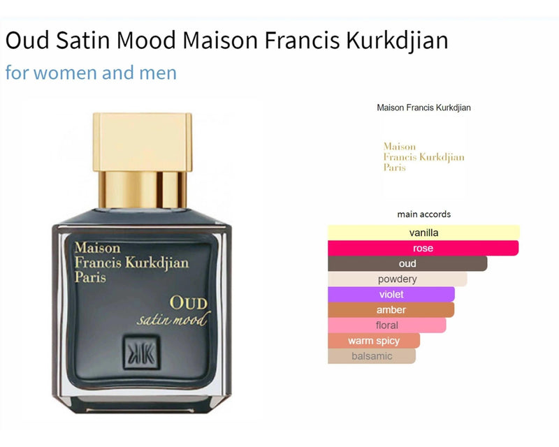 Oud Satin Mood Maison Francis Kurkdjian for women and men Decant Fragrance Samples - ParfumAmaruParis