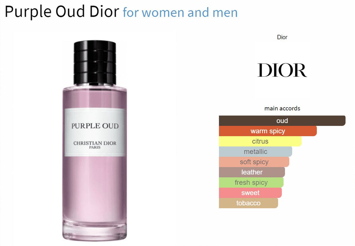 Purple Oud Dior for women and men Decant Fragrance Samples