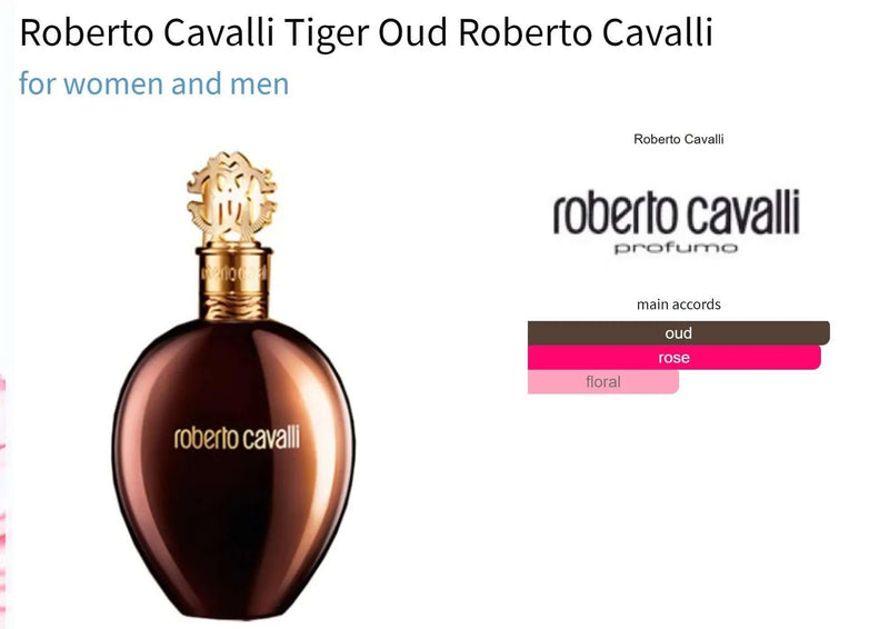 Roberto Cavalli Tiger Oud Roberto Cavalli for women and men Decant Fragrance Samples - ParfumAmaruParis