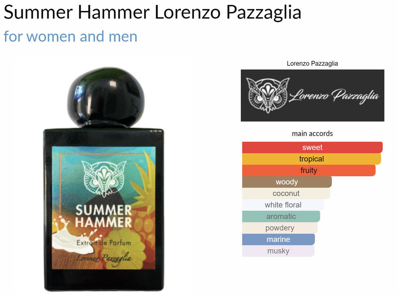 Summer Hammer Lorenzo Pazzaglia for women and men - ParfumAmaruParis