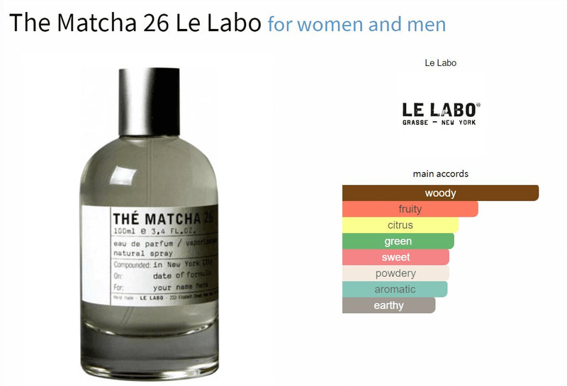 The Matcha 26 Le Labo for women and men Decant Fragrance Samples - ParfumAmaruParis