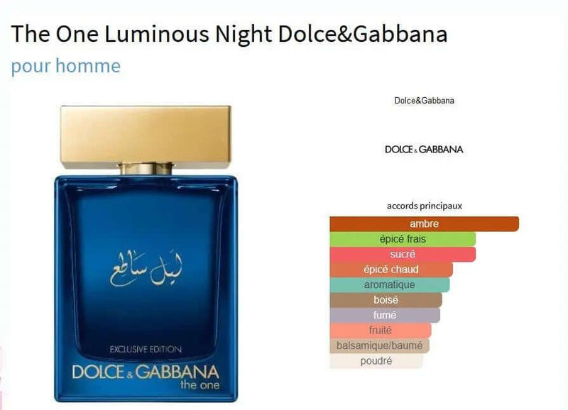 The One Luminous Night Dolce&Gabbana for men Decant Fragrance Samples - ParfumAmaruParis