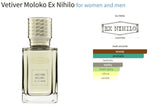 Vetiver Moloko Ex Nihilo for women and men Decant Fragrance Samples - ParfumAmaruParis